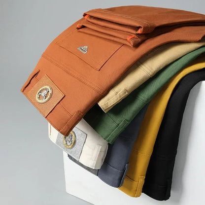 Seven-Color Stretch Jean Men's Trendy Wild Simple 97% Cotton High-End Slim-Fitting Small Straight Casual Men's Clothing Trousers.