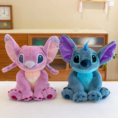 Disney Stitch Angel Stuffed Plush Toy Kawaii Lilo & Stitch Cartoon Plush Doll Stress Relief Pillow Comforting Toy for kids Gifts.