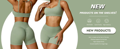 2PCS Yoga Suit Sports Set Women Quick-Drying Gym Set Women Tracksuit Running Workout Long Sleeve Sports Shirt Yoga Clothing.