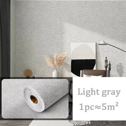 10 m 3D verdickte selbstklebende Tapete Leinen schlicht Kieselalgen Schlamm Wandaufkleber Farbe Dekor Renovierung Antikollision Home Decor