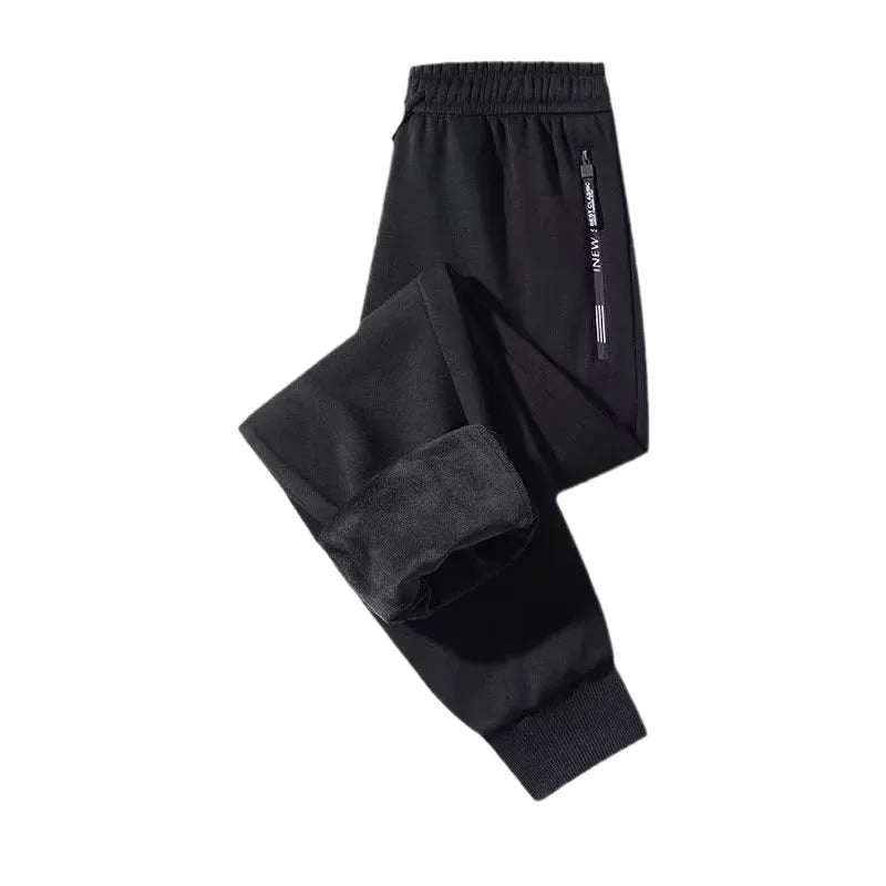Men's Autumn Winter New Trendy Brand Sportswear Pants Fleece-Lined And Thickened Loose-Fit Straight-Leg Casual Trousers.