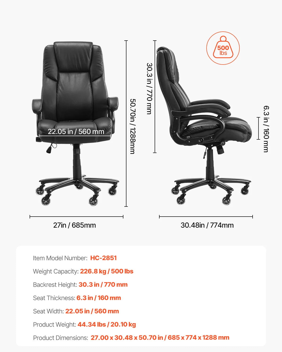 VEVOR Chefsessel Bürostuhl Drehstuhl mit hoher Rückenlehne & Fußstütze & Lendenkissen, ergonomischer Schreibtischstuhl mit 135° Neigung und einstellbarer Höhe, für Arbeit Arbeitszimmer Spielen