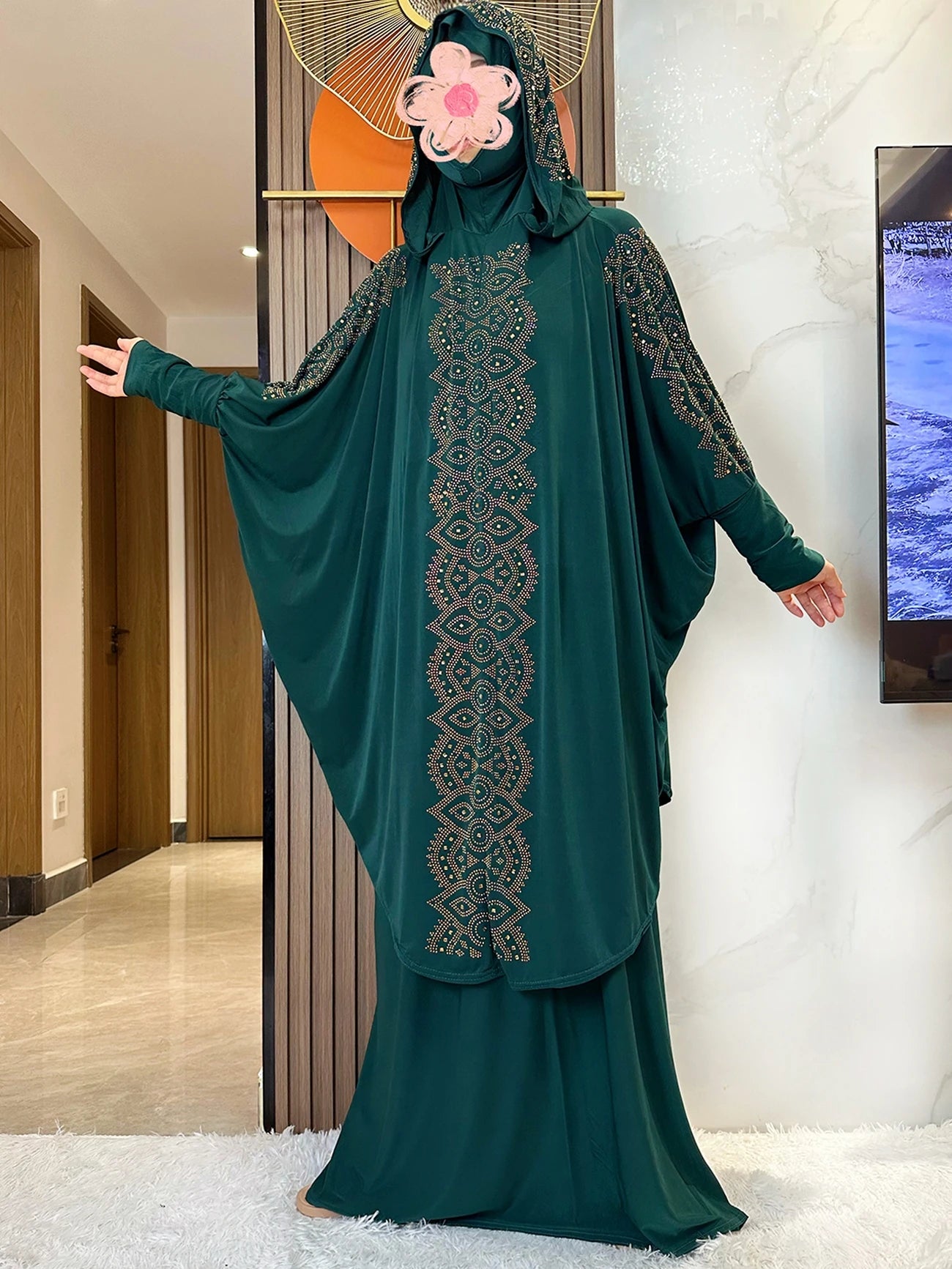 New Two Piece Set Solid Jilbab Prayer Muslim Abaya Set Women Prayer Garment Dress Hijab Long Khimar Skirt Sets Islamic Ramadan