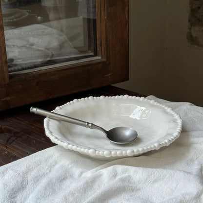 French Irregular Pearl Ceramic Plate Bead Bead Ceramic Plate Ceramic Bowl  Cup Dessert.