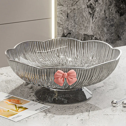 〔HM4〕1Pc Plastic Candy Fruit Plate for Home Coffee Table Candy Platter High-End Snack Placement Platter Ornaments.