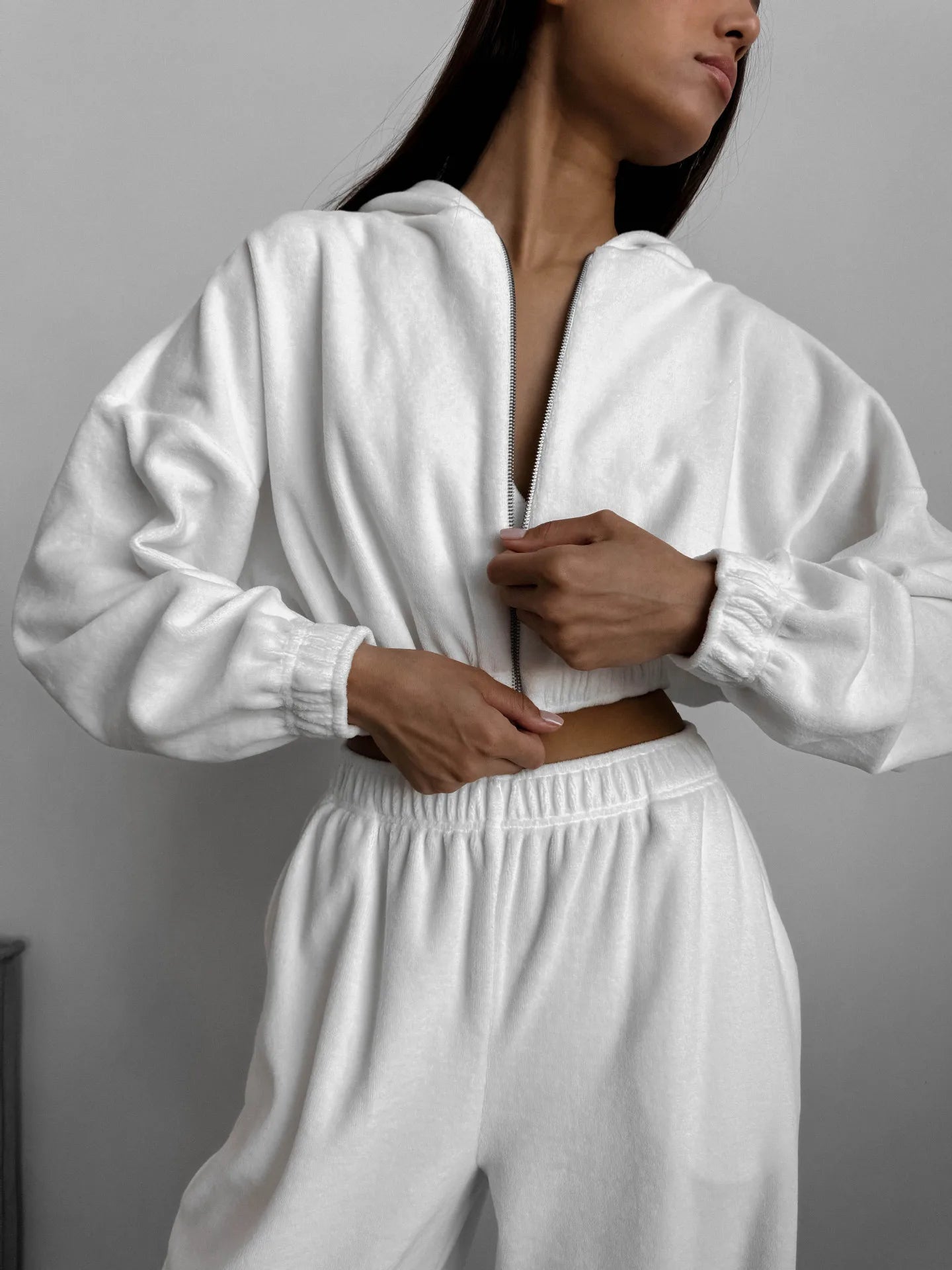 Fall Winter Women's Fashion Hooded Stand Collar Sweatshirt Set Casual Loose Fit Two Piece Streetwear Lounge Gym Ourdoor Outfit