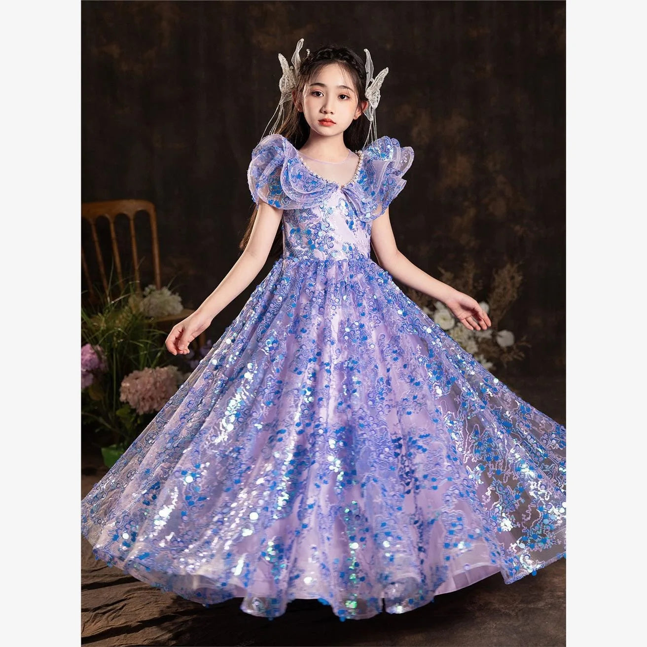 Mädchen Prinzessin Geburtstag Party Blumenmädchen Hochzeit Schönheit Kleid Kinder Leistung Elegantes Weiß Rosa Tutu für formelle Anlässe.