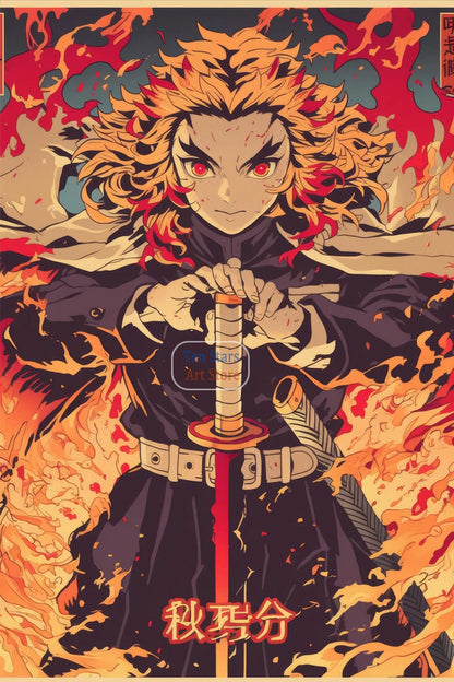 Tanjiro Kamado Nezuko Kamado Inosuke Shinobu Kocho Demon Slayer Poster Canvas Painting Wall Pictures Home Room Decor Anime Gifts.