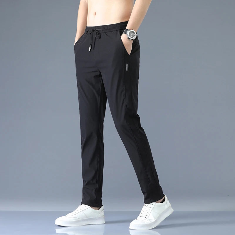 New Spring Summer Men's Casual Pants Slim Pant Straight Thin Trousers Male Fashion Stretch Khaki Jogging 28-38.