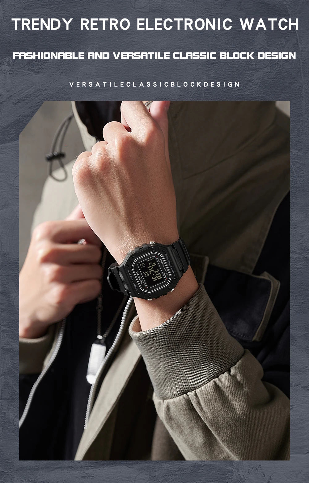 SANDA 2156 Fashion Mens Watch Military Water Resistant Sport Watches Army Big Dial Led Digital Wristwatches Stopwatches For Male.