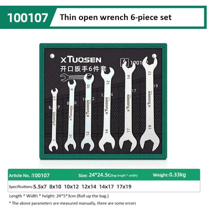 Ultradünner Schraubenschlüssel-Satz mit offenem Ende, 6–27 mm, Pflaumenschlüssel-Kombination, universelles Ratschenschlüssel-Set mit zwei Köpfen, Auto-Reparaturwerkzeuge