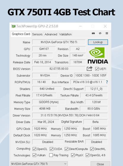 SOYO Graphics Card NVIDIA GPU GTX 750Ti 4G GDDR5 128Bit 28nm PCI-E 3.0 Gaming Video Cards Desktop Computer components GTX750Ti.