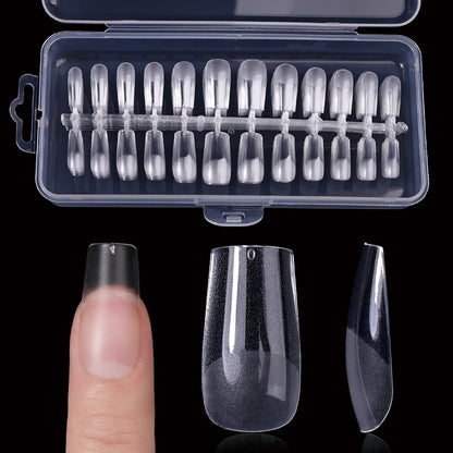 Fake Nail Press on Tips for Nails Extension Full False Acrylic Finger Short Artificial American Capsules Long Soft Gel Almond.