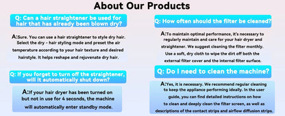 2 IN 1 Professional Hair Straightener & Hair Dryer Heat-Up Hair Flat Iron Negative Ion Iron Long-Lasting Styling Tool