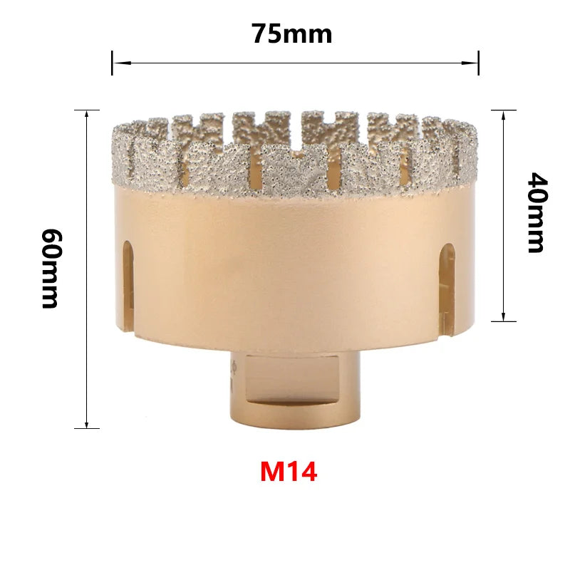 6mm-120mm M14 Gewinde Gelötete Diamantkernbohrer Lochsäge Keramikfliesen Granit Marmor Lochöffner Werkzeuge Trockenbohrer