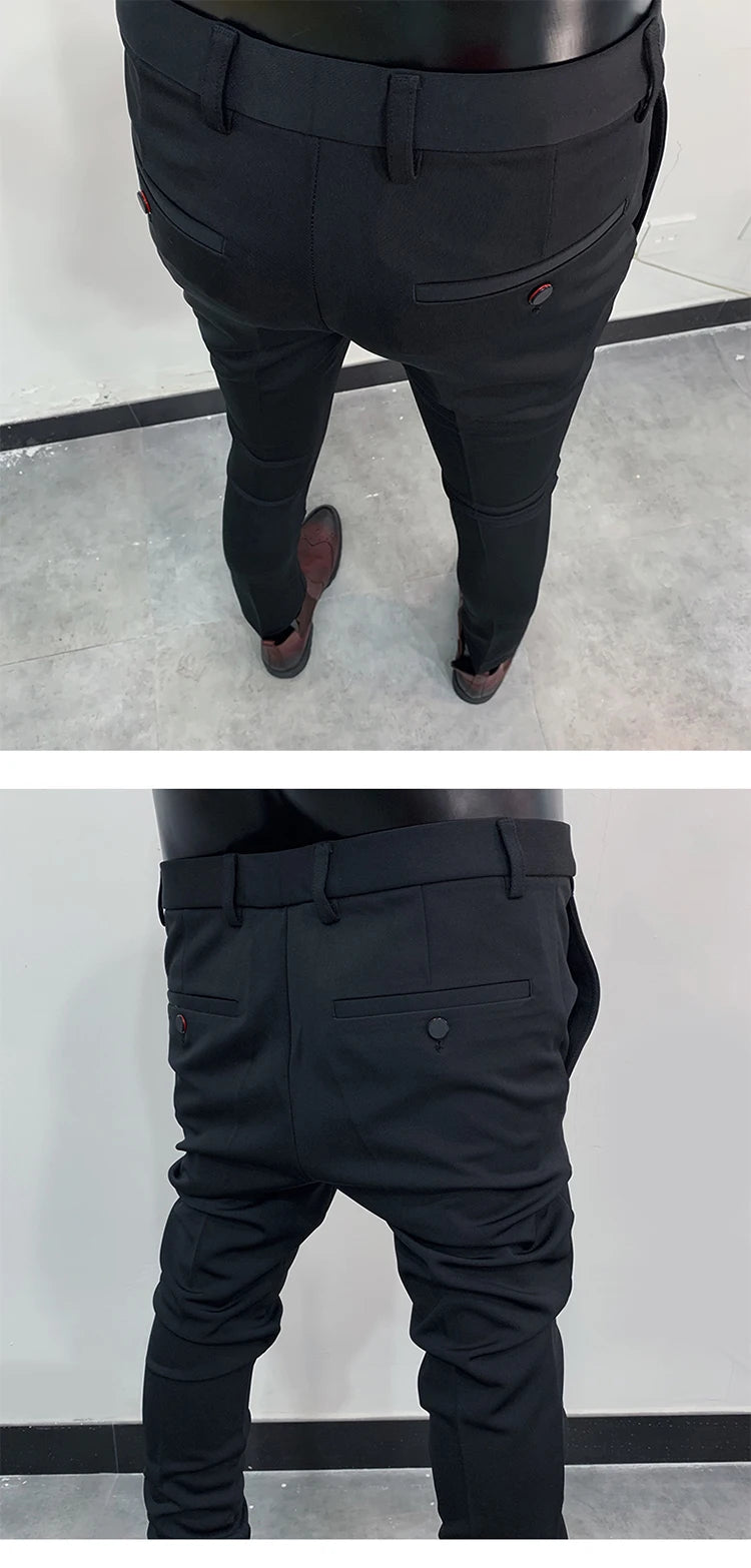 Men Suit Pants Dress Pantalone Hombre Stretch Slim Formal Trousers Calça Masculina Solid Color Casual Pants Fashion Men Clothing
