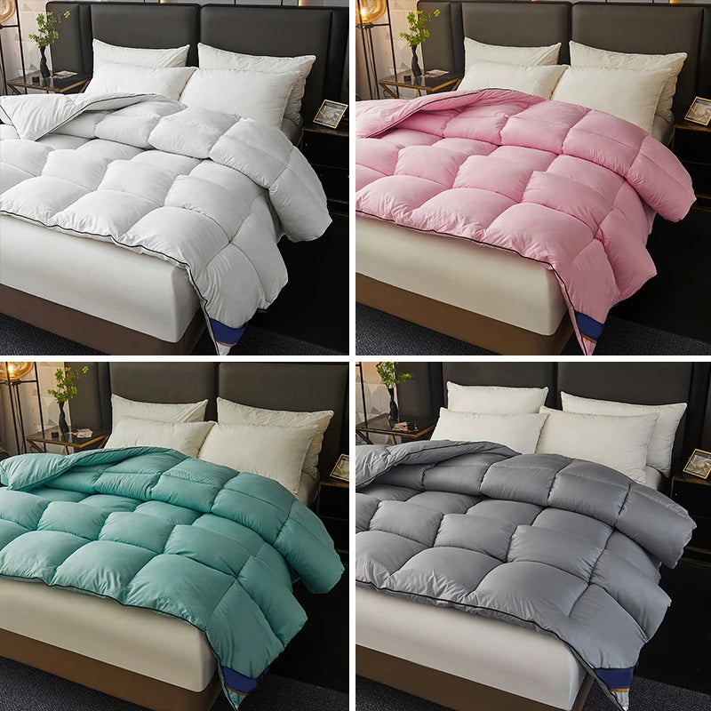 Winter Warm Thicken Duvet 100% Cotton Face Filling Fiber Down Quilts 150x200cm Home Sleeping White Duvet 1pc.