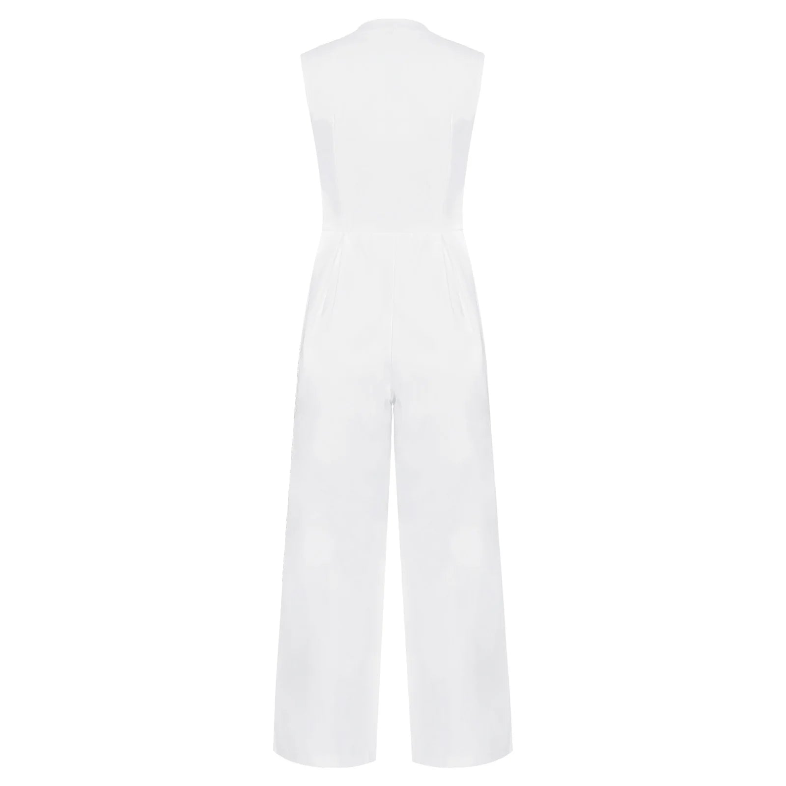 Women High Waist One Piece Sleeveless Jumpsuit Wide Leg Rompers Office Lady Commute Work Casual Dressy Jumpsuits Long Pants.