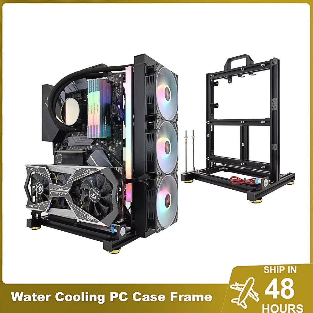 Open Computer Case Frame DIY Creative Rack Mini ITX MATX Gamer Cabinet ATX Air/Water Cooler 360 Desktop PC Gaming Chassis.