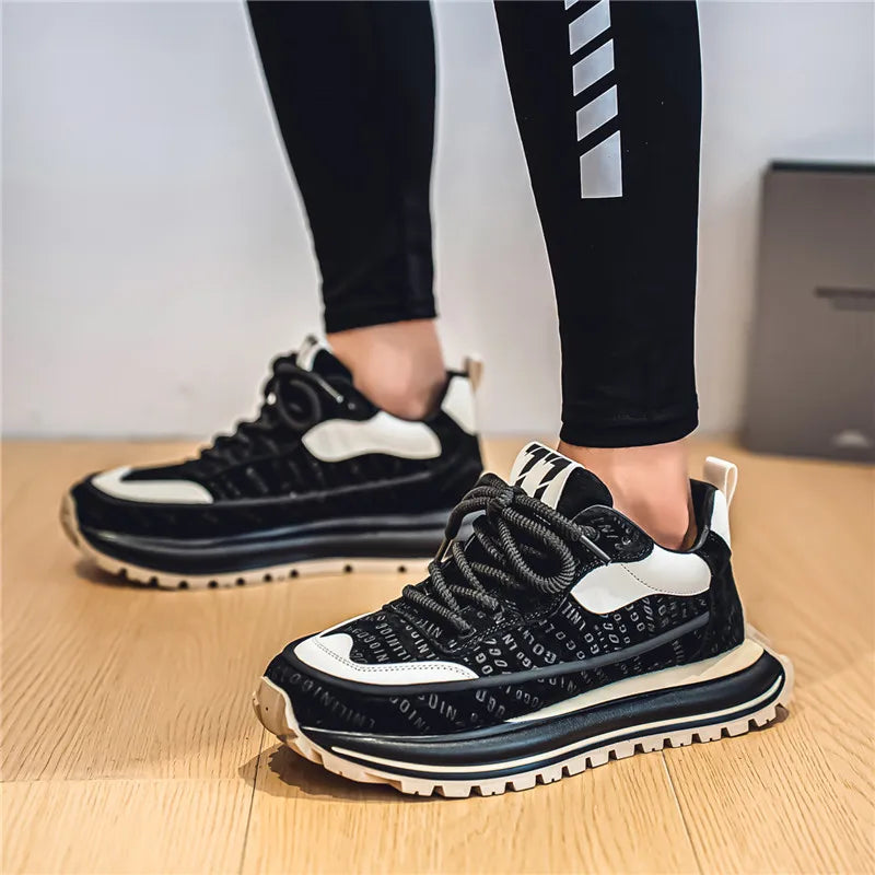 Thick Sole Men Chunky Sneakers Outdoor Wear-resistant Male Trends 2025 New Mens Casual Shoes Fashion Comfort Anti Slip Vulcanize