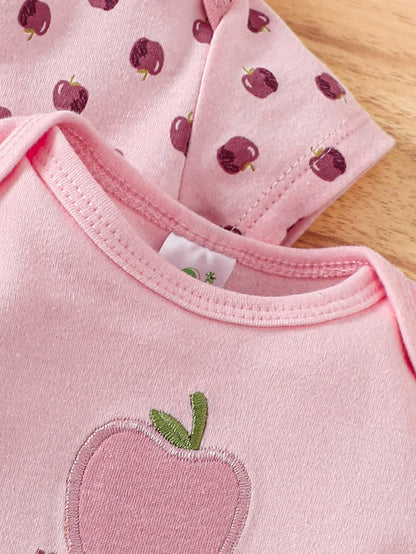 4PCS Neugeborenen Strampler Kurzarm Rundhals Cartoon Tier Blumen Drucken Body Onesies Für Baby Jungen Und Mädchen Kleidung