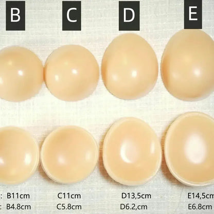 Woman Sexy Fake Chest Active Bra One-Piece Falsies Cosplay Gay Sissy Underwear Convertible Straps Plus Silicone Wire Free Pad.