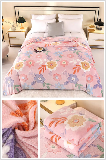 Bonenjoy 1pc Blanket Floral Style Bedspread Fleece Blanket Plaid Travel Shawl Sofa Nap Blankets Home Bedsheet manta.