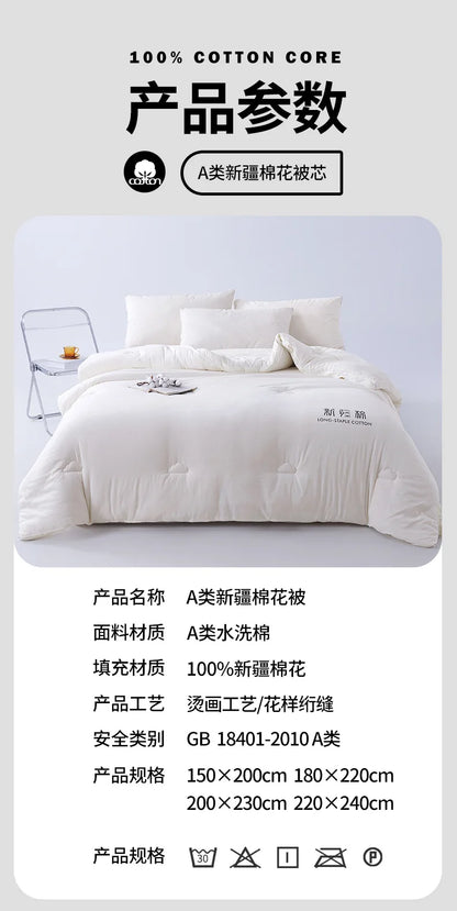 2025 new class A Xinjiang cotton thickened winter quilt spring and autumn quilt pure cotton quilt student dormitory warm.