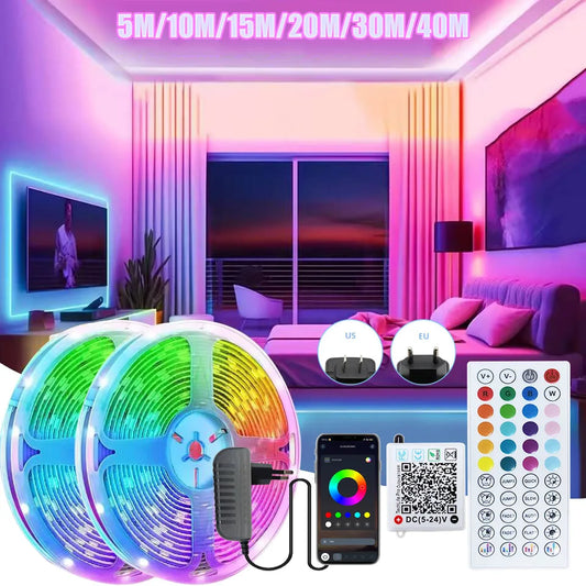 Dc 24V RGB Led Streifen Licht 5M 10M 15M 20M 30M 40M Led Zimmer Licht Mit App Steuerung Flexible Band Luces Band Für Raum Dekoration.