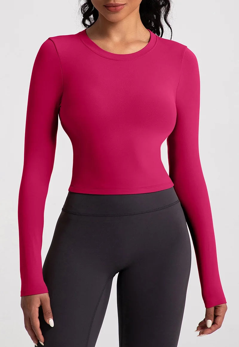 Cloud Hide Black Beauty Back Yoga Shirts Women Long Sleeve Blouse Plus Size Sports Gym Fitness Top Running T-Shirt Workout Shirt.