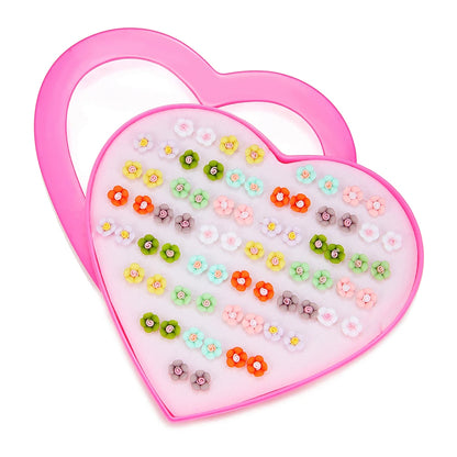 Multicolor 36Pairs Cartoon Hypoallergenic Plastic Stud Earrings Set For Women Girl Cute Animal Flower Ear Wedding Gifts Jewelry