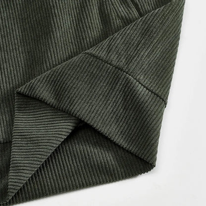 Men's Corduroy Jacket Stand-up Collar Slim Fit Retro Multi-pocket Workwear Commuter Coat for Spring And Autumn