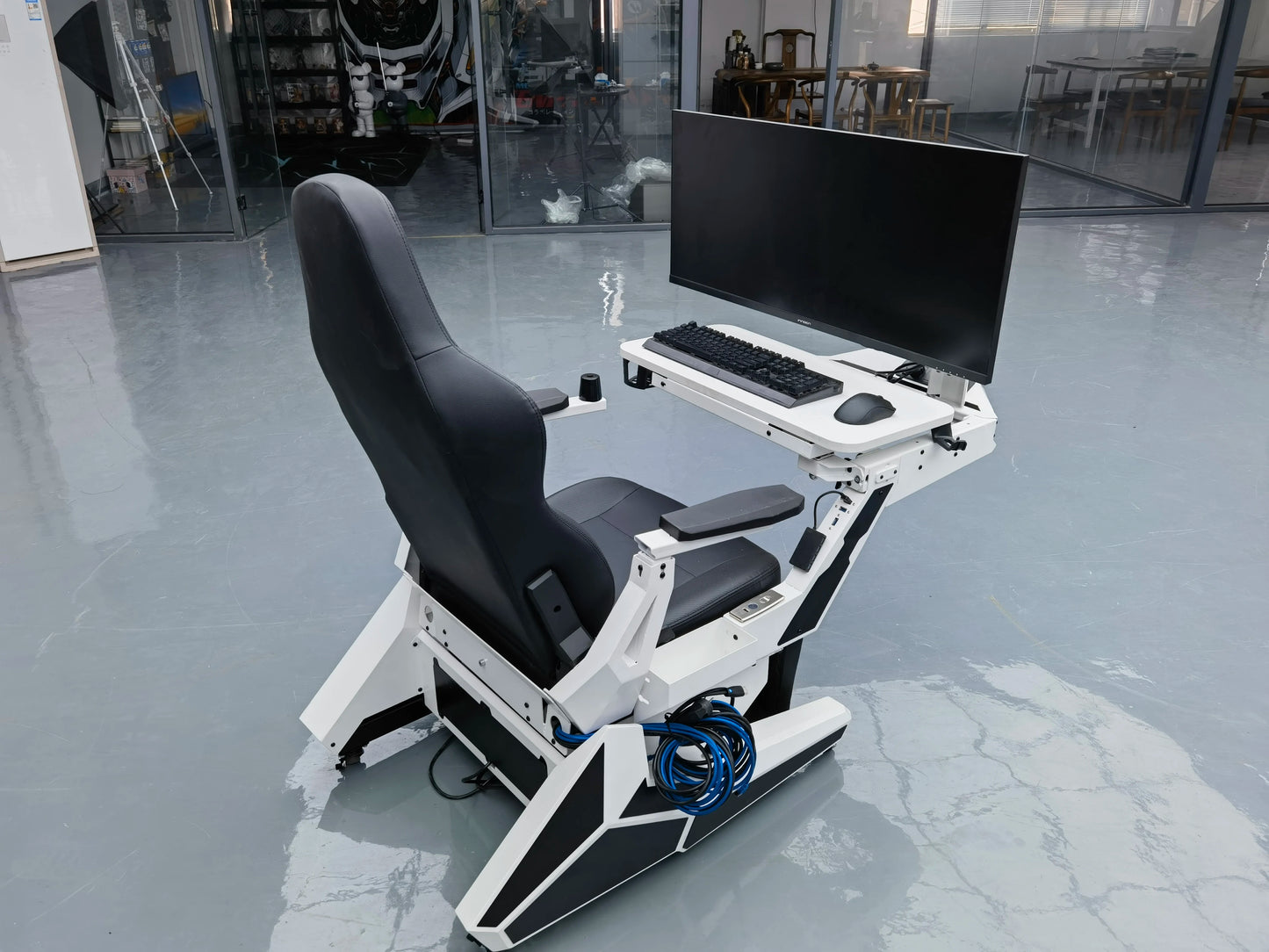EASE POD PRO Günstiger, bequemer Computer-Cockpit-Zero-Gravity-Stuhl, ergonomischer Stuhl, Arbeitsplatz für 1–2 Monitore