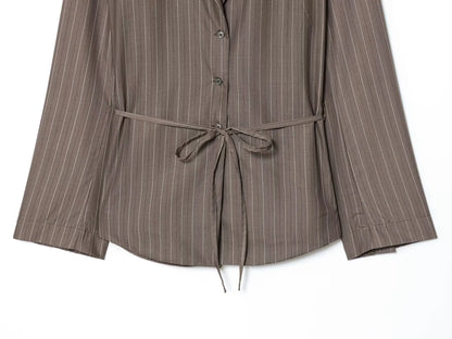 KONDALA Women Elegant Striped Blazer Suit Slim Button Blazer or Wide-leg Pants 2025 Spring Fall Fashion Mujer Commute Pants Set.