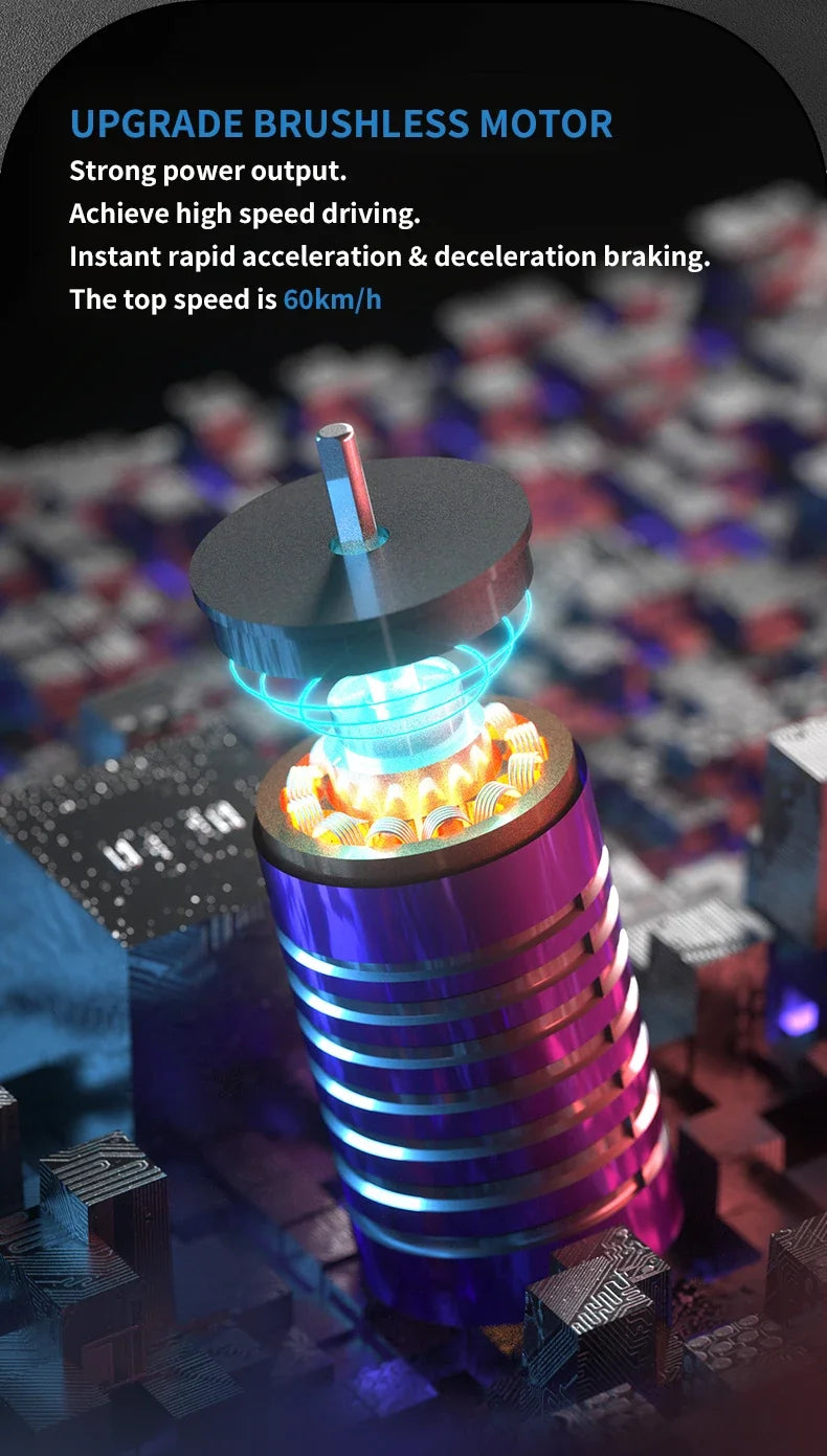 16307PRO 1:16 70KM/H Brushless Remote Control Car High Speed Drift Racing Car Four Wheel Drive Off Road Vehicle Boys Toy Gift.