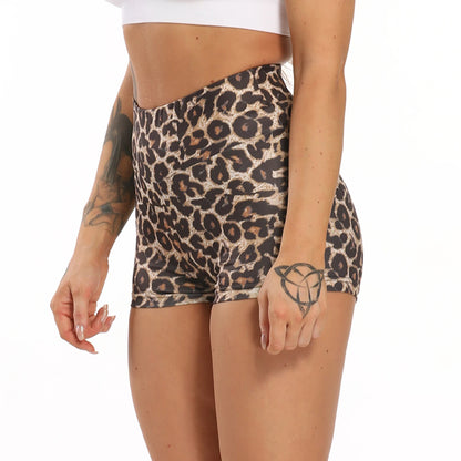 Sexy Booty Shorts Women Quick Drying Push Up Femme Shorts High Waist Workout Gym Shorts Stripe Leopard Fitness Running Shorts.