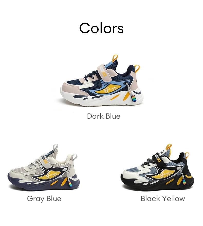 Kids Boy Fashion Trend Casual Sneaker Non-Slip Children's Sports Shoes Breathable Mesh Comfortable Wear.