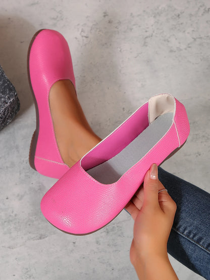 Popular flat sole single shoe round toe bean shoes 2024 new soft soled women's shoes large size single shoe grandmother shoes.