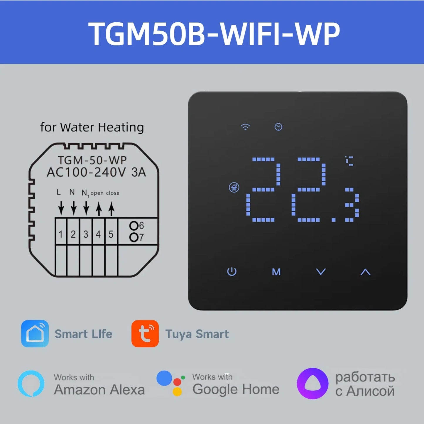 Beok Tuya Wifi Room Thermostat Underfloor Heating System Thermoregulator for Gas Boiler Electric Heating with Alexa Google Home