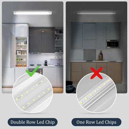 Dimmable Led Light Tube with Remote`Control Home 110-220V Ceiling Fixture LED Light Bar for Kitchen Garage Bedroom Cabinet light.