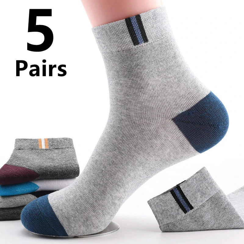 10/5/3pairs Breathable Con Sports Stockings Men Bamboo Fiber Autumn and Winter Men Socks Sweat Absorption Deodorant Business Sox.