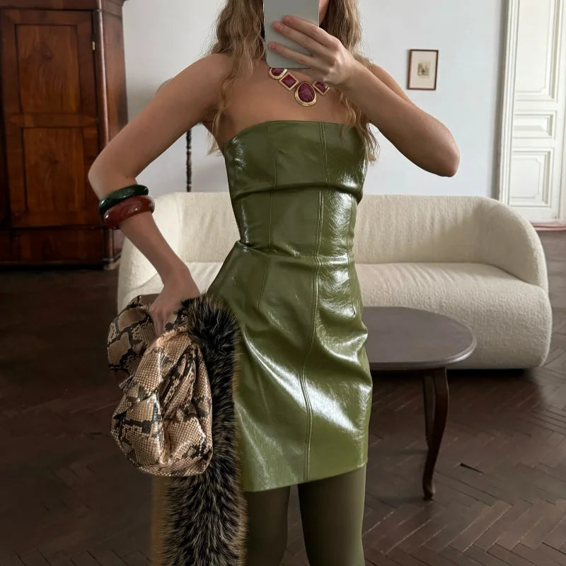 Stylish Leather Solid Jacket Pants Set Women Stand Collar Zipper Coat Loose Trousers Sets Female 2025 Autumn Fashion Streetwears