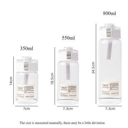 Portable Transparent Kawaii Water Bottle Sports Water Cup Plastic Handy Cup Outdoor Travel Office Essential Water Bottle ]Cup.