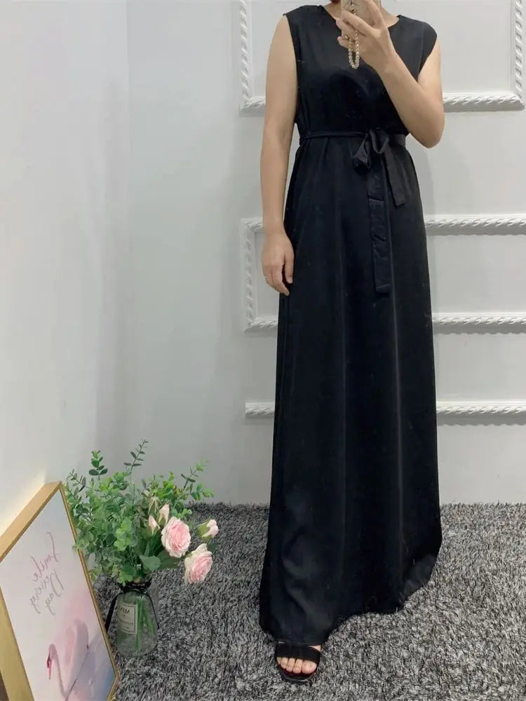 Ramadan Eid Black Abaya Damen Islam Inside Modest Dress Prayer Clothes Women Muslim Kebaya Kaftan Robe Vestidos Musulmanes Femme.