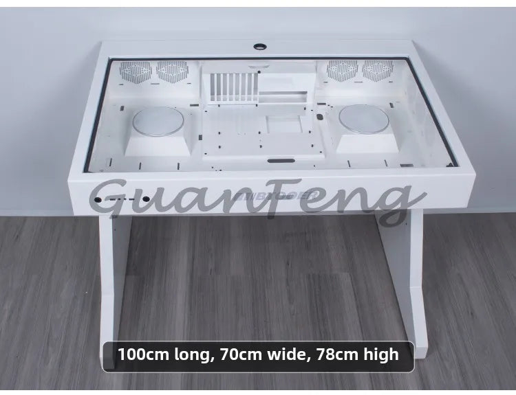 Computergehäuse für große Spieler, All-in-One-Tisch, hochwertiger Desktop, vollständig transparent, großes Gehäuse, cooler wassergekühlter Sci-Fi-Spieltisch