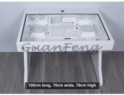 Computergehäuse für große Spieler, All-in-One-Tisch, hochwertiger Desktop, vollständig transparent, großes Gehäuse, cooler wassergekühlter Sci-Fi-Spieltisch