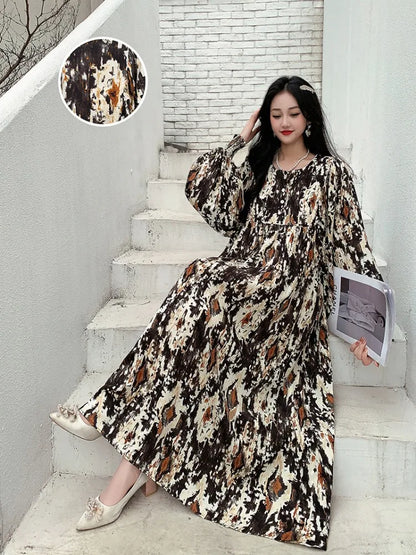 Kleid Frauen Kleidung plus Größe Frühling Sommer böhmischen Strand koreanischen Stil Blumen Vintage Vestidos Robe lose Kleider übergroß.