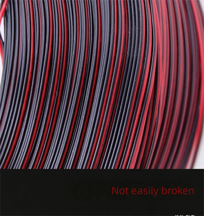 2 Pin Wire Electric Copper Cable 28 26 24 22 20 18 16 AWG LED Strip Lamp Lighting Cable PVC Extend Cord White Black Red UL2468.