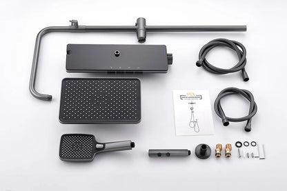 VGX LED Digital Shower System Modern Bathroom Temperature Display Shower Faucet Set Rainlfall Bathroom Mixer Bidet Shower Set