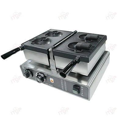 Commercial Taiyaki Bear Shaped Waffle Maker 1800W Open Mouth Bear Shape Waffle Machine Ice Cream Waffle Iron Maker.